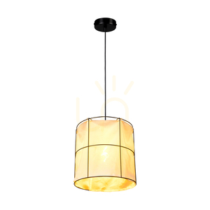 Marinero Pendelleuchte, 1xE27, Max. 15-W-LED, schwarzes Metall/schwarzes geflochtenes Kabel/schwarzer Metallschirm mit weißem Leinen, Ø 40 cm small 3