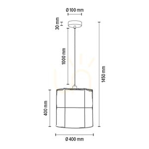 Marinero Pendelleuchte, 1xE27, Max. 15-W-LED, schwarzes Metall/schwarzes geflochtenes Kabel/schwarzer Metallschirm mit weißem Leinen, Ø 40 cm small 5