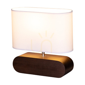 Marinna Tischlampe, 1xE27, Max. 25 W, Buchen- und Nussbaumholz / transparentes PVC-Kabel / weißer Lampenschirm, 30 cm small 1