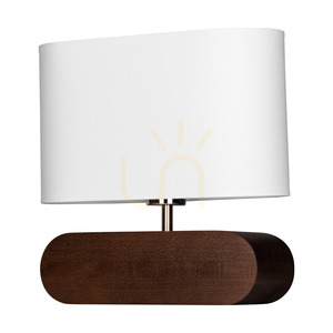 Marinna Tischlampe, 1xE27, Max. 25 W, Buchen- und Nussbaumholz / transparentes PVC-Kabel / weißer Lampenschirm, 30 cm small 2