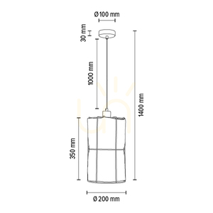 Marinero Pendelleuchte, 1xE27, Max. 15-W-LED, schwarzes Metall / schwarzes geflochtenes Kabel / schwarzer Metallschirm mit beigem Leinen, Ø 20 cm small 5