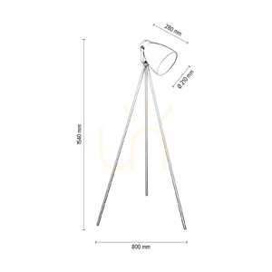 Marla Stehlampe, 1xE27, Max. 60 W, weißes Metall/weißes PVC-Kabel, Ø 80 cm small 2