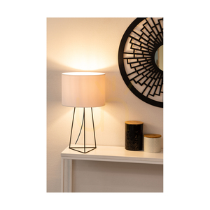 Tischlampe „Marlene“, 1xE27, Max. 25 W, schwarzes Metall / schwarzes PVC-Kabel / weißer Lampenschirm, Ø 30 cm small 2