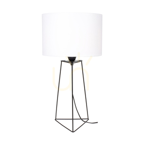 Tischlampe „Marlene“, 1xE27, Max. 25 W, schwarzes Metall / schwarzes PVC-Kabel / weißer Lampenschirm, Ø 30 cm small 0