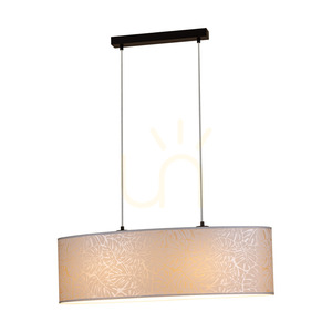 Mateo Pendelleuchte, 2xE27, Max. 40 W, schwarzes Metall/transparentes PVC-Kabel/beiger Lampenschirm aus Tapete, 80 cm small 1