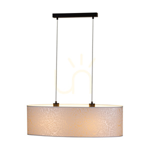 Mateo Pendelleuchte, 2xE27, Max. 40 W, schwarzes Metall/transparentes PVC-Kabel/beiger Lampenschirm aus Tapete, 80 cm small 3