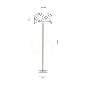 Maxima Stehlampe, 1xE27, Max. 60 W, Metall in Chromoptik / transparentes PVC-Kabel / schwarzer Lampenschirm, Ø 50 cm small 4