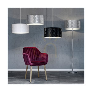 Maxima Pendelleuchte, 1xE27, Max. 60 W, Metall in Chromoptik / transparentes PVC-Kabel / silberner Lampenschirm, Ø 50 cm small 1