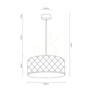 Maxima Pendelleuchte, 1xE27, Max. 60 W, Metall in Chromoptik / transparentes PVC-Kabel / silberner Lampenschirm, Ø 50 cm small 2