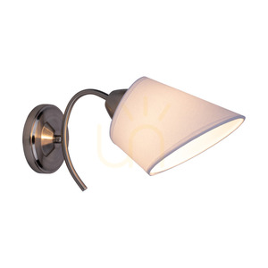Mette Wandleuchte 1xE27 Max. 40 W, Lampenschirm aus satiniertem Metall/Weiß, 30 cm small 1