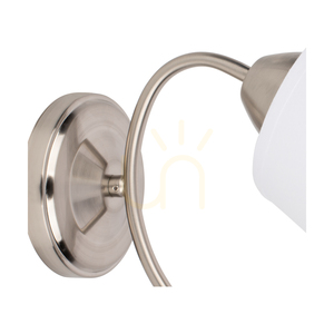 Mette Wandleuchte 1xE27 Max. 40 W, Lampenschirm aus satiniertem Metall/Weiß, 30 cm small 2