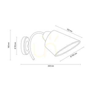 Mette Wandleuchte 1xE27 Max. 40 W, Lampenschirm aus satiniertem Metall/Weiß, 30 cm small 4