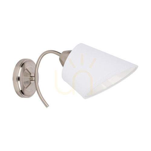 Prüfen Mette Wandleuchte 1xE27 Max. 40 W, Lampenschirm aus satiniertem Metall/Weiß, 30 cm