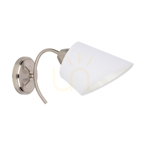 Mette Wandleuchte 1xE27 Max. 40 W, Lampenschirm aus satiniertem Metall/Weiß, 30 cm small 0