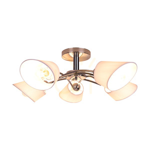 Deckenleuchte „Mette“, 5xE27, Max. 40 W, Metall verchromt/Weiß, Lampenschirm Ø 70 cm small 1