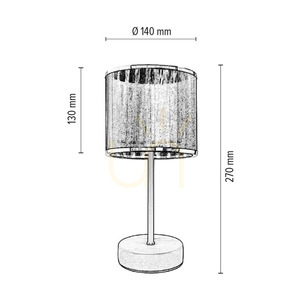Mila Tischlampe, 1xE27, Max. 25 W, Birke/schwarzes Metall/schwarzes PVC-Kabel/schwarz-verchromter Lampenschirm, Ø 14 cm small 2