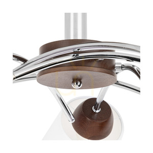 Mette Wood Deckenleuchte, 5xE27, Max. 40 W, Buche und Walnussholz / Chrommetall / weißer Lampenschirm, Ø 70 cm small 2