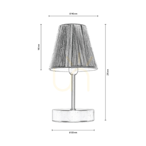Mila Wood Tischlampe, 1xE14, Max. 25 W, Birke/schwarzes Metall/schwarzes PVC-Kabel/silberner Lampenschirm, Ø 14 cm small 5