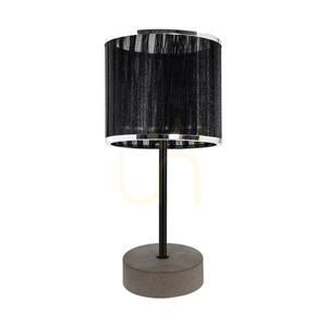 Tischlampe „Mila“, 1xE14 Max. 25 W, grauer Beton / schwarzes Metall / schwarzes PVC-Kabel / schwarzer und verchromter Lampenschirm, Ø 14 cm small 0