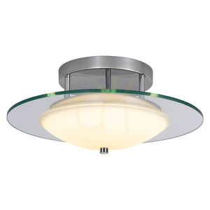 Minnesota Deckenleuchte, 1xLED, 3000 K, 22 W, Metall in Chrom/weiß-transparentes Glas, Ø 45 cm small 1