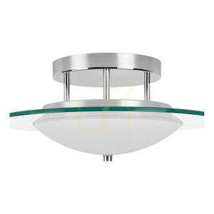Minnesota Deckenleuchte, 1xLED, 3000 K, 22 W, Metall in Chrom/weiß-transparentes Glas, Ø 45 cm small 2