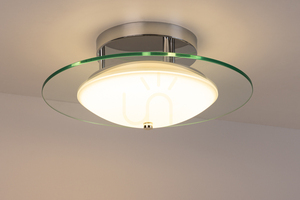 Minnesota Deckenleuchte, 1xLED, 3000 K, 22 W, Metall in Chrom/weiß-transparentes Glas, Ø 45 cm small 3