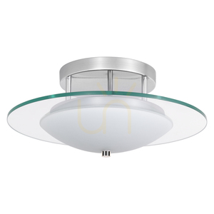 Minnesota Deckenleuchte, 1xLED, 3000 K, 22 W, Metall in Chrom/weiß-transparentes Glas, Ø 45 cm small 0