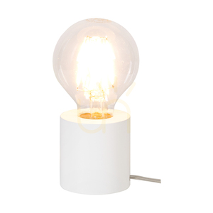Tischlampe „Minnie“, 1xE27, Max. 25 W, weißes Buchenholz, transparentes PVC-Kabel, Ø 8 cm small 1