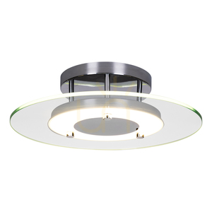 Minnesota Deckenleuchte, 1xLED, 3000 K, 22 W, Metall in Chrom/weiß-transparentes Glas, Ø 45 cm small 1