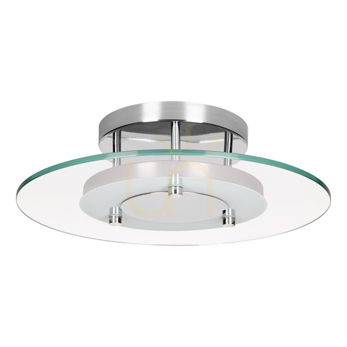 Prüfen Minnesota Deckenleuchte, 1xLED, 3000 K, 22 W, Metall in Chrom/weiß-transparentes Glas, Ø 45 cm