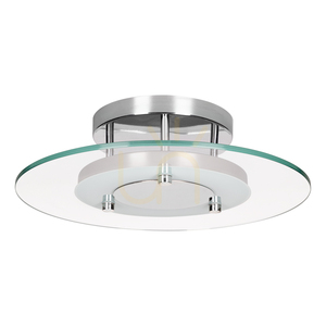 Minnesota Deckenleuchte, 1xLED, 3000 K, 22 W, Metall in Chrom/weiß-transparentes Glas, Ø 45 cm small 0