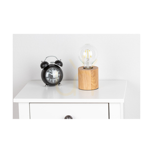 Tischlampe „Minnie“, 1xE27, Max. 25 W, geölte Eiche/Schwarz, PVC-Kabel, Ø 8 cm small 1