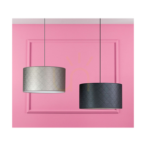Mirabella Pendelleuchte, 1xE27, Max. 60 W, Metall in Chromoptik/geflochtenes Kabel in Anthrazit/brauner Lampenschirm, Ø 50 cm small 1
