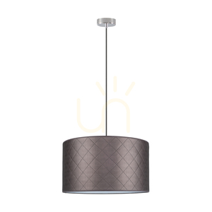 Mirabella Pendelleuchte, 1xE27, Max. 60 W, Metall in Chromoptik/geflochtenes Kabel in Anthrazit/brauner Lampenschirm, Ø 50 cm small 0