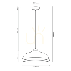 Molde Pendelleuchte, 1xE27, Max. 60 W, Metall in Chromoptik / transparentes PVC-Kabel / weißer Glasschirm, Ø 34 cm small 2