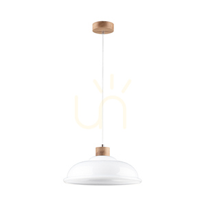 Molde Pendelleuchte, 1xE27, Max. 60 W, geölte Eiche / transparentes PVC-Kabel / weißer Glasschirm, Ø 34 cm small 0