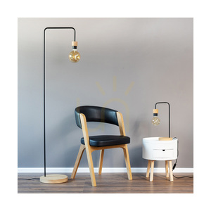 Muriel Tischlampe, 1xE27, Max. 25 W, geölte Eiche/schwarzes Metall/schwarzes geflochtenes Kabel, 20 cm small 3