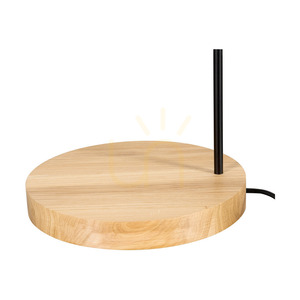 Muriel Stehlampe, 1xE27, Max. 60 W, geölte Eiche/schwarzes Metall/schwarzes geflochtenes Kabel, 40 cm small 3