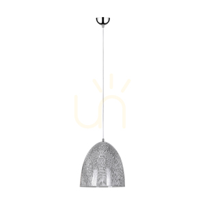 Natura Pendelleuchte, 1xE27, Max. 60 W, Metall in Chrom / transparentes PVC-Kabel / Metallschirm in Schwarz-Weiß-Grau, Ø 30 cm small 0