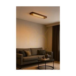 Neele Deckenleuchte, 2xLED, 3000 K, 12 W, Buchen- und Nussbaumholz, 55 cm small 1