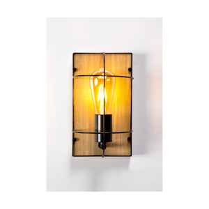 Netuno Wandleuchte 1xE27 max. 15 W LED, geölte Eiche/schwarzes Metall, 15 cm small 3