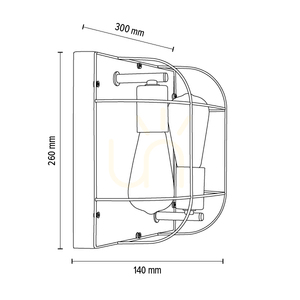 Netuno Wandleuchte / Deckenleuchte 2xE27 Max. 15 W LED, geölte Eiche / schwarzes Metall, 30 cm small 4