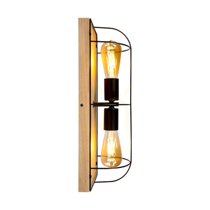 Netuno Wandleuchte / Deckenleuchte 2xE27 Max. 15 W LED, geölte Eiche / schwarzes Metall, 46 cm small 3