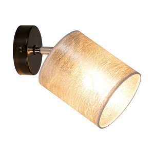 Nevoa Wandleuchte 1xE27 Max. 25 W, schwarz-verchromtes Metall/silberner Lampenschirm, 25 cm small 1