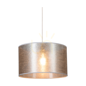 Nevoa Pendelleuchte, 1xE27, Max. 60 W, schwarzes Metall/transparentes PVC-Kabel/silberner Lampenschirm, Ø 40 cm small 3