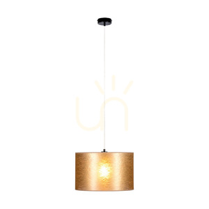 Nevoa Pendelleuchte, 1xE27, Max. 60 W, schwarzes Metall/transparentes PVC-Kabel/goldener Lampenschirm, Ø 40 cm small 2