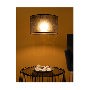 Nevoa Pendelleuchte, 1xE27, Max. 60 W, schwarzes Metall/transparentes PVC-Kabel/schwarzer Lampenschirm, Ø 40 cm small 3