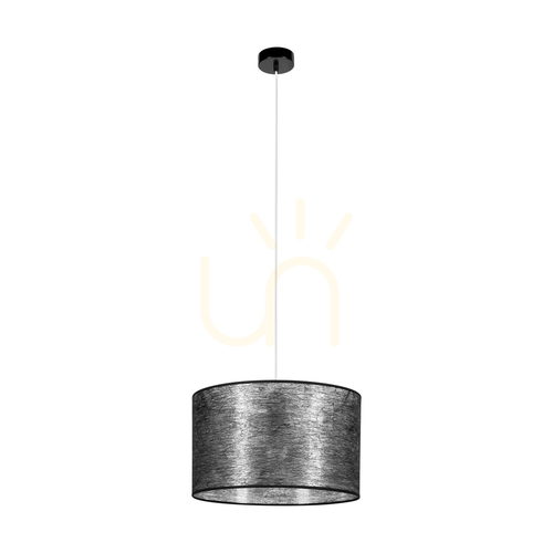 Prüfen Nevoa Pendelleuchte, 1xE27, Max. 60 W, schwarzes Metall/transparentes PVC-Kabel/schwarzer Lampenschirm, Ø 40 cm