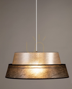 Nevoa Pendelleuchte, 1xE27, Max. 60 W, schwarzes Metall / transparentes PVC-Kabel / silber-schwarzer Lampenschirm, Ø 50 cm small 3
