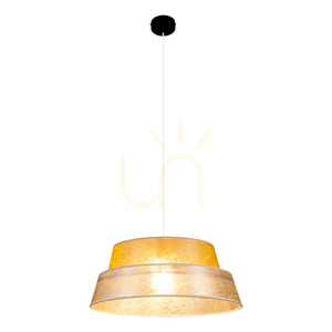 Nevoa Pendelleuchte, 1xE27, Max. 60 W, schwarzes Metall / transparentes PVC-Kabel / silber-goldener Lampenschirm, Ø 50 cm small 1
